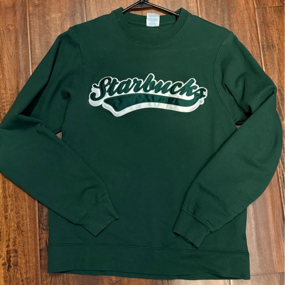Starbucks Dark Green and White Logo Shirt - Picture 1 of 2